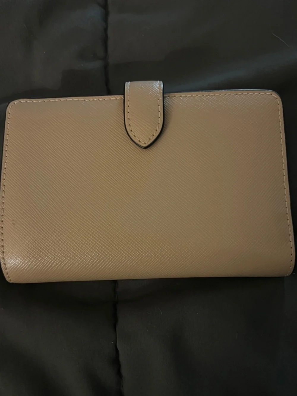 kate spade Two-Tone Saffiano Leather Wallet - Black & Taupe